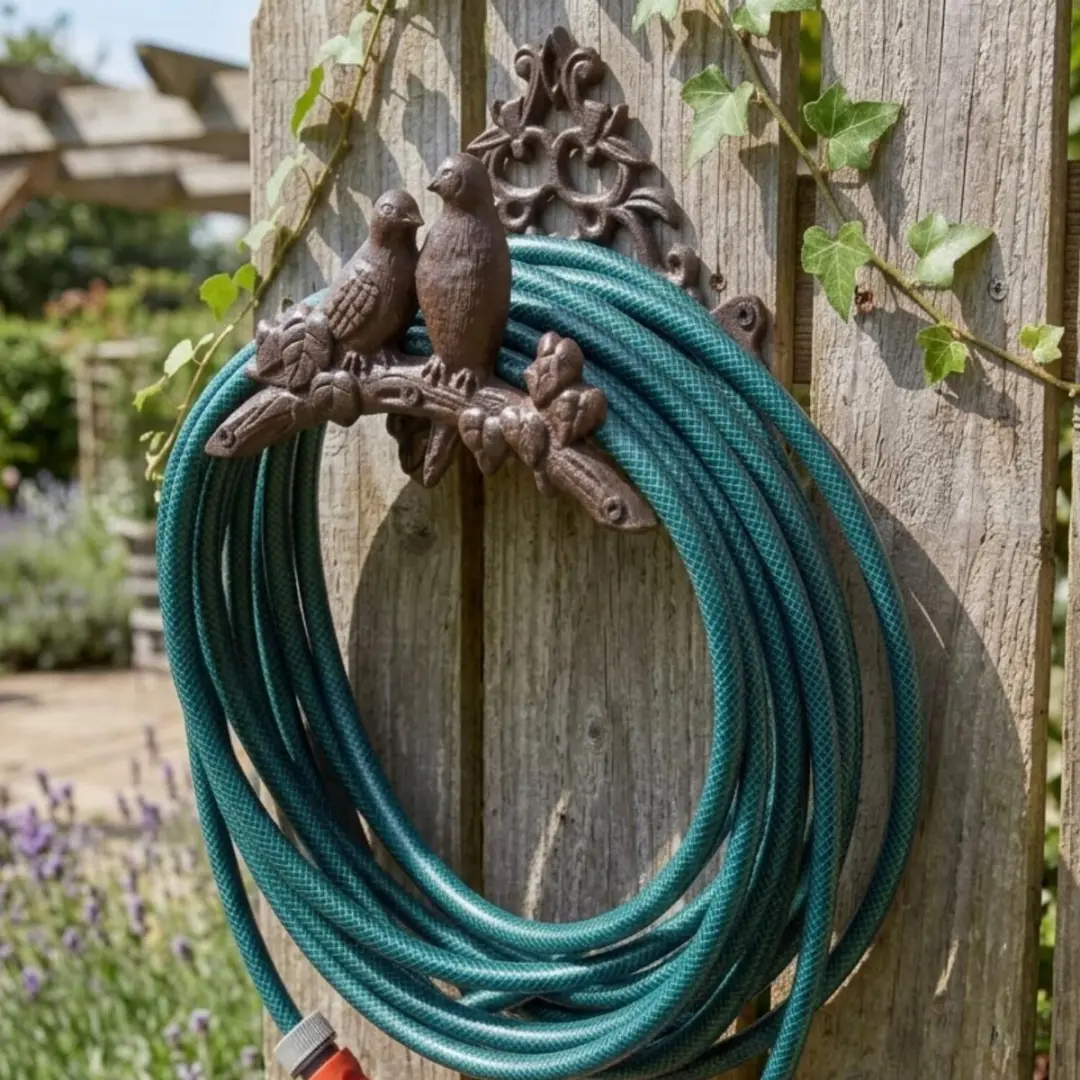 Esschert Design Tuinslanghouder Gietijzer - 25cm - Bruin - afbeelding 6 van 6