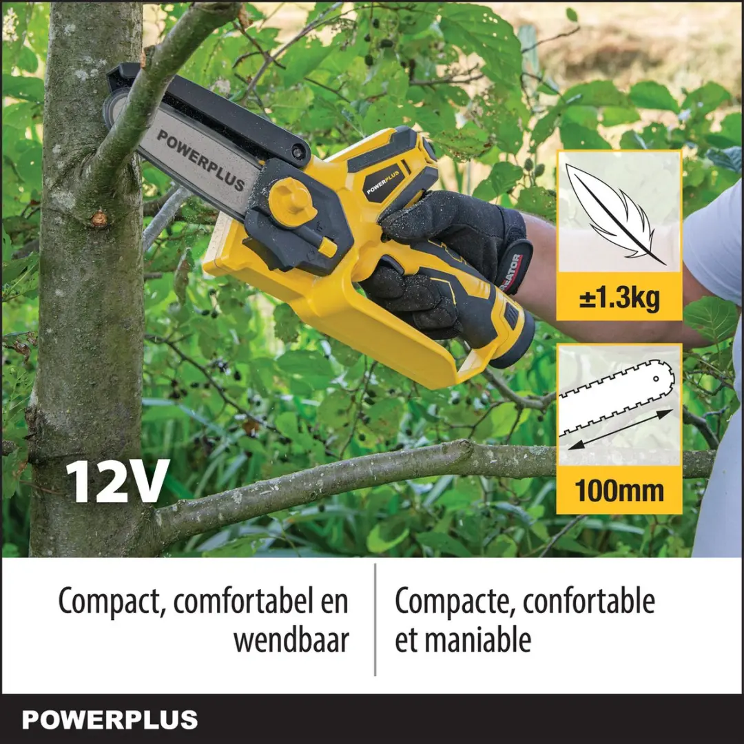 Powerplus Accu-mini-kettingzaag POWXG1045 - 12V - 2x2000mAh - afbeelding 2 van 6