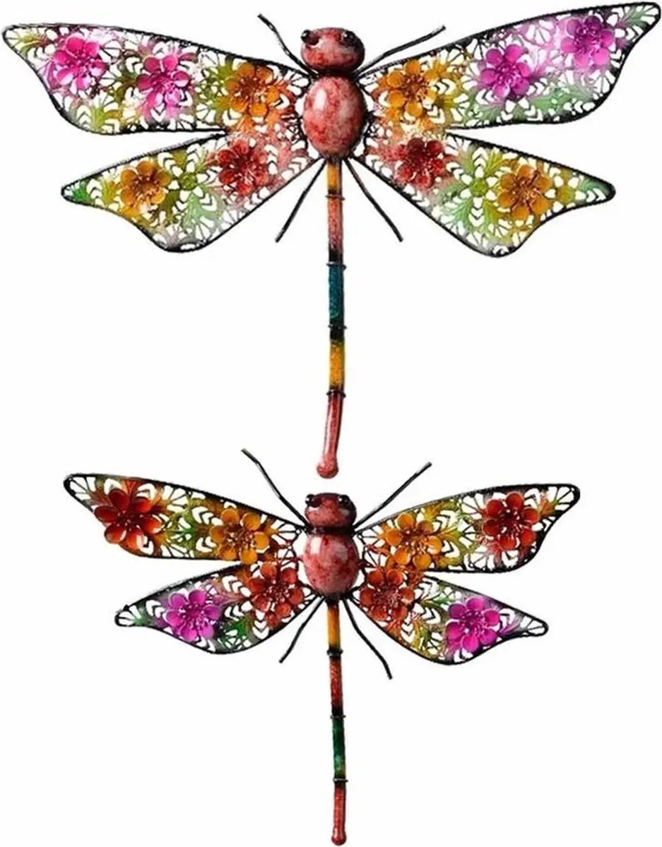 Decoris Metalen Tuinlibellen Wanddecoratie