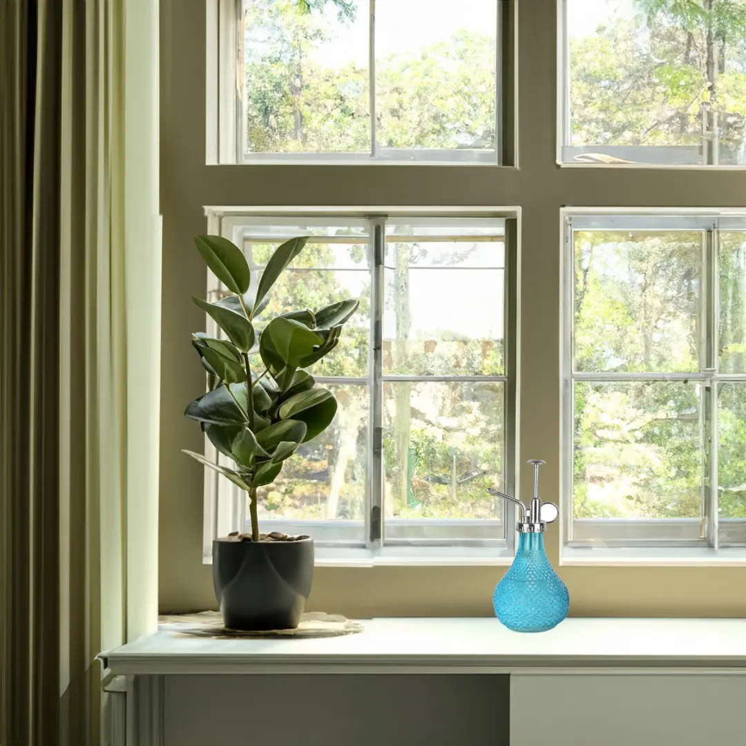 Esschert Design Plantenspuit Glas 20,5cm - Caribbean Blauw