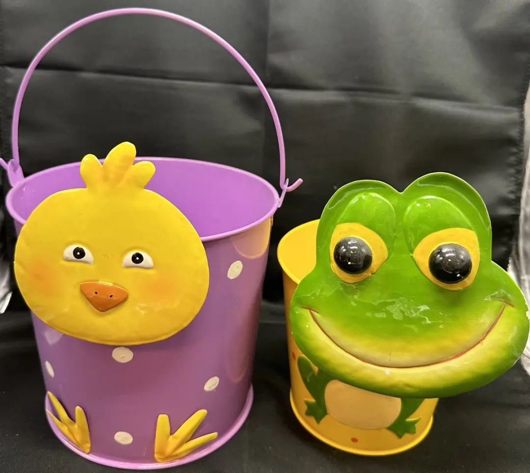 Impuls Kuiken & Kikker Metalen Deco Emmers