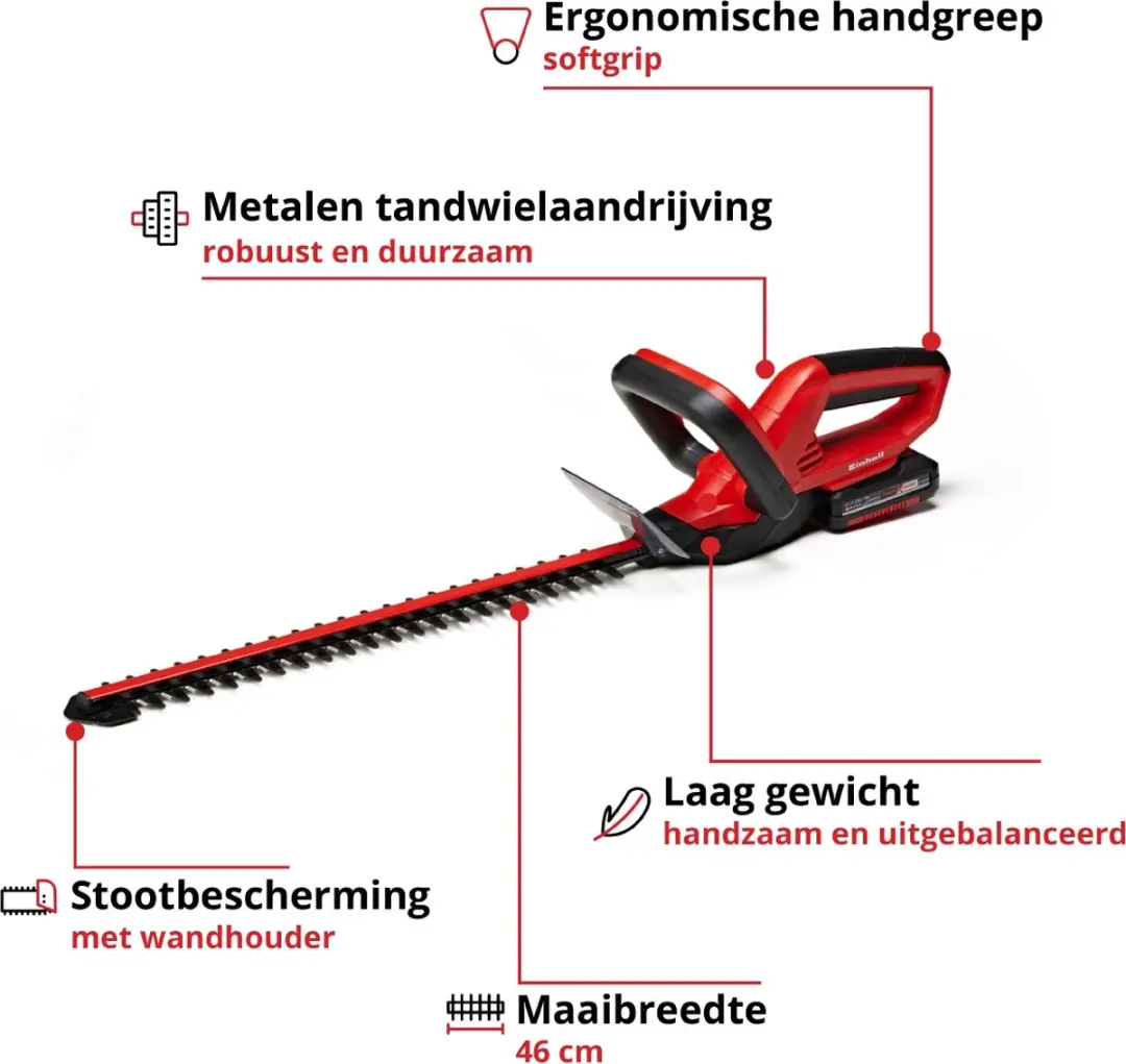 Einhell Accu Heggenschaar GC-CH 1846 Li Kit - 18V - 46cm