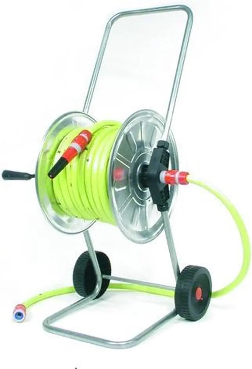 Talen Tools Haspel met 25m Gele Tuinslang 3/4 - Verzinkt
