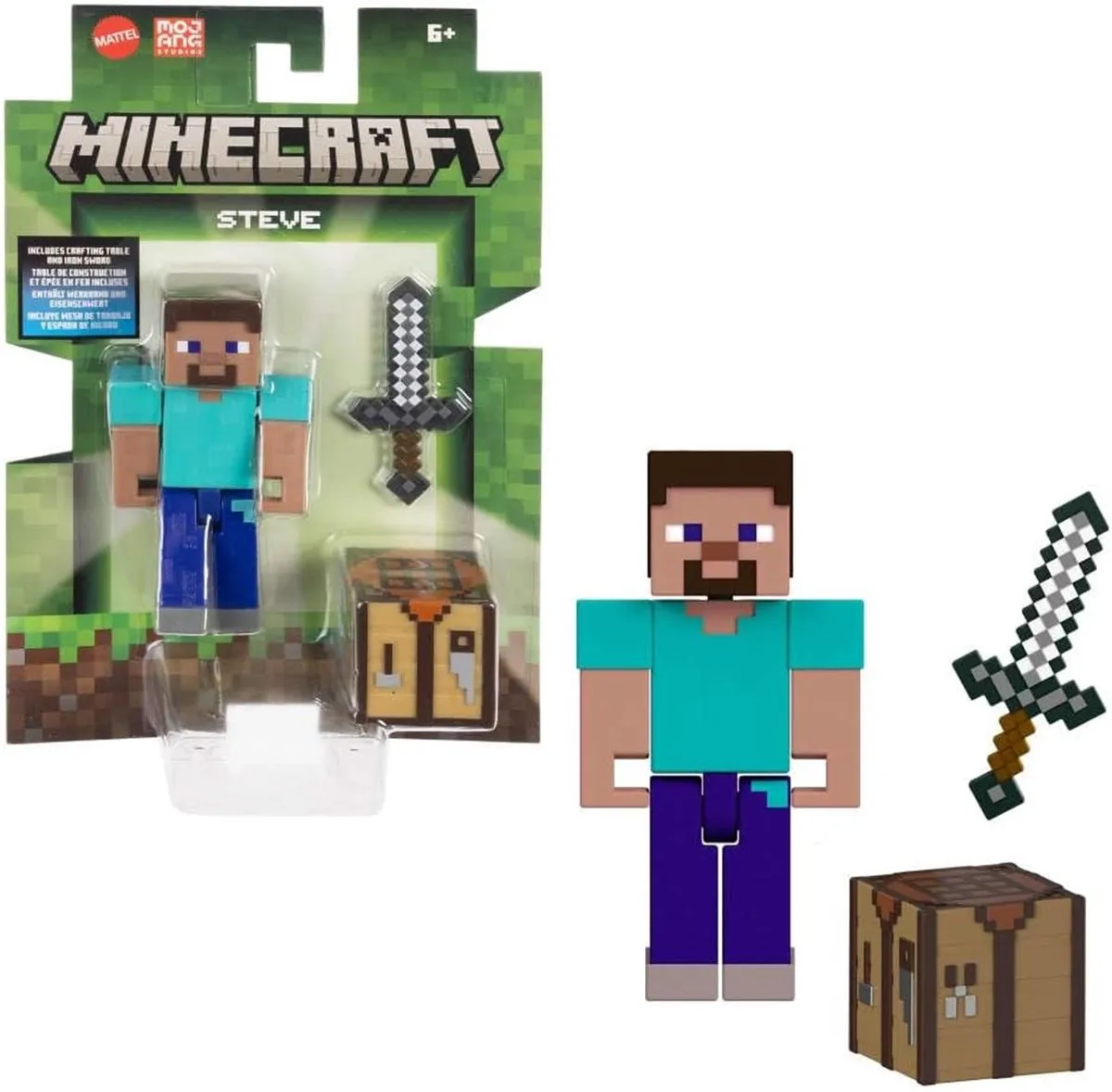 Mattel Minecraft Steve Actionfiguur 8cm - Multi