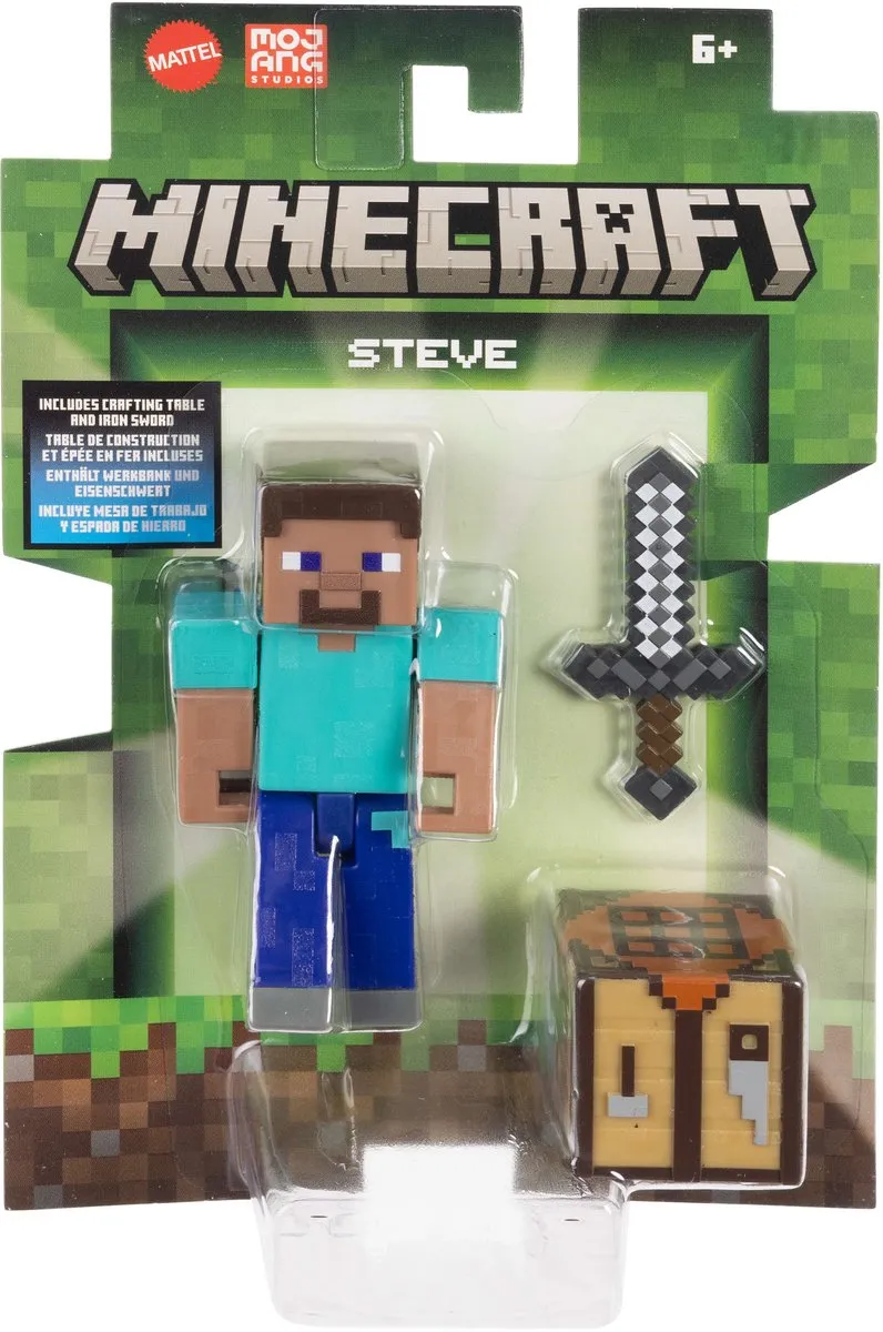 Mattel Minecraft Steve Actionfiguur 8cm - Multi