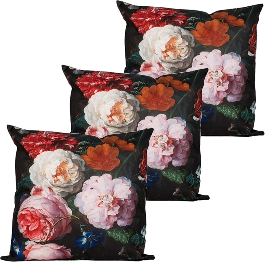 Anna's Collection Buitenkussen Bloem 3x