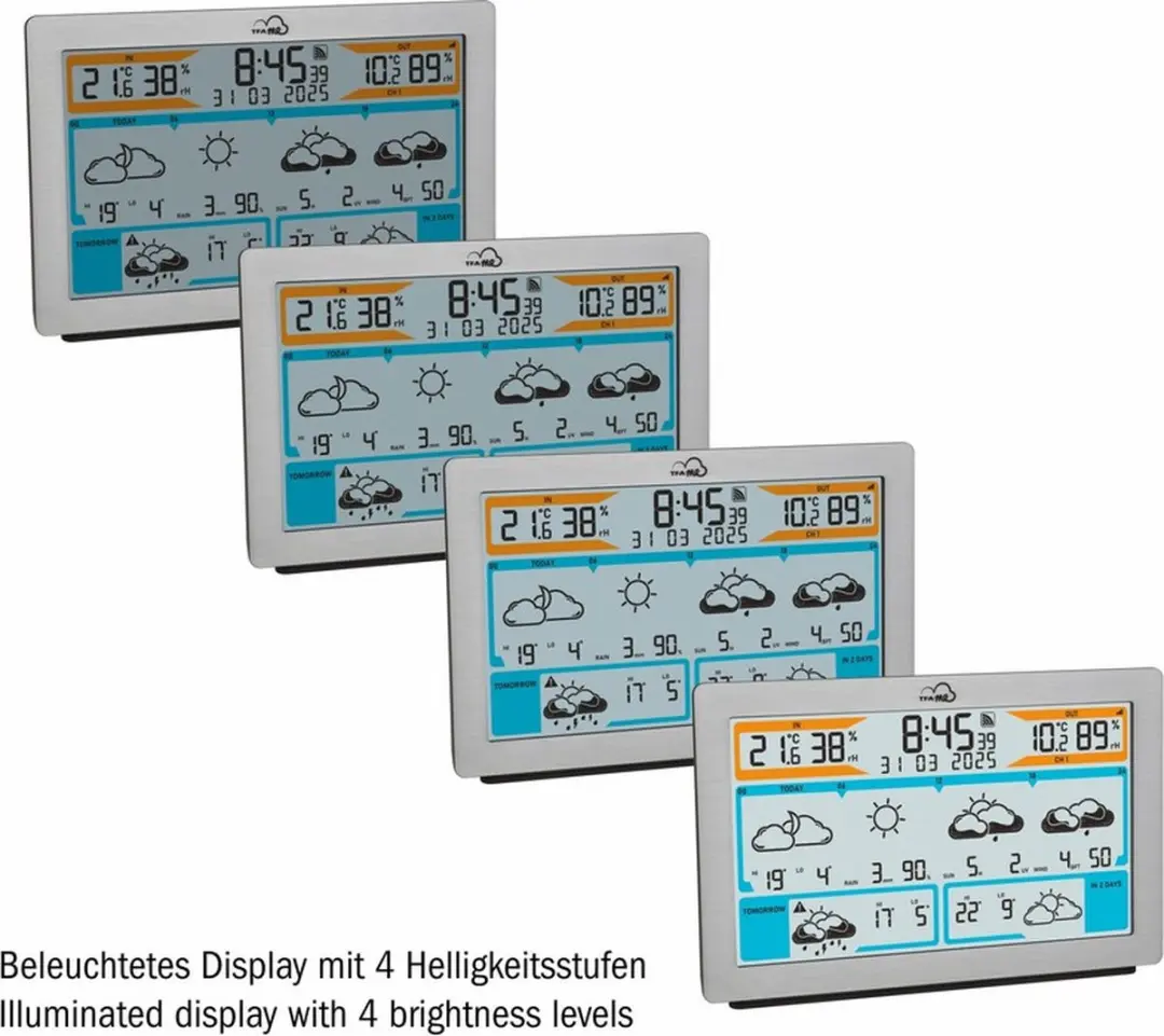 TFA Dostmann WiFi-weerstation ID-02 35.8100.54 - 6 dagen - 5 sensoren - Zilver
