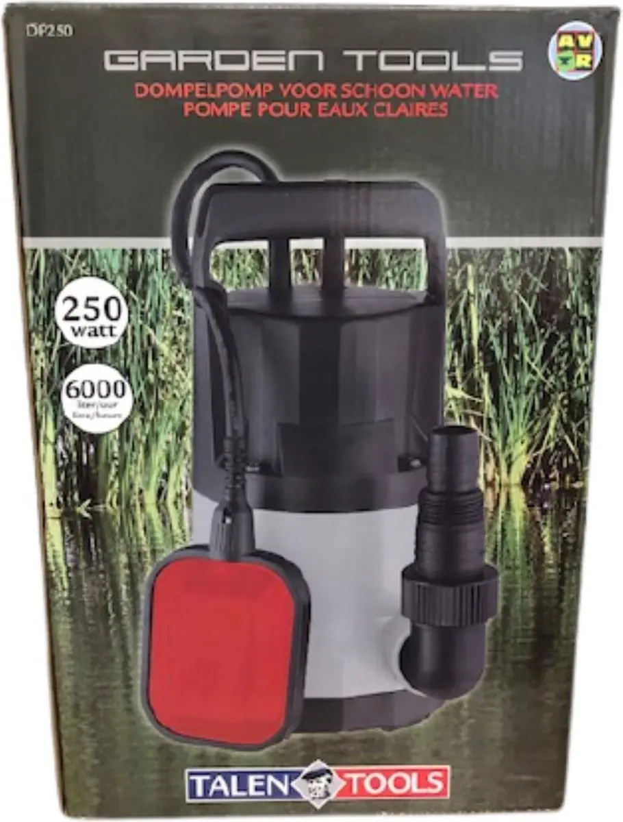Talen Tools Dompelpomp 250W 6.000 l/h - Incl. vlotter