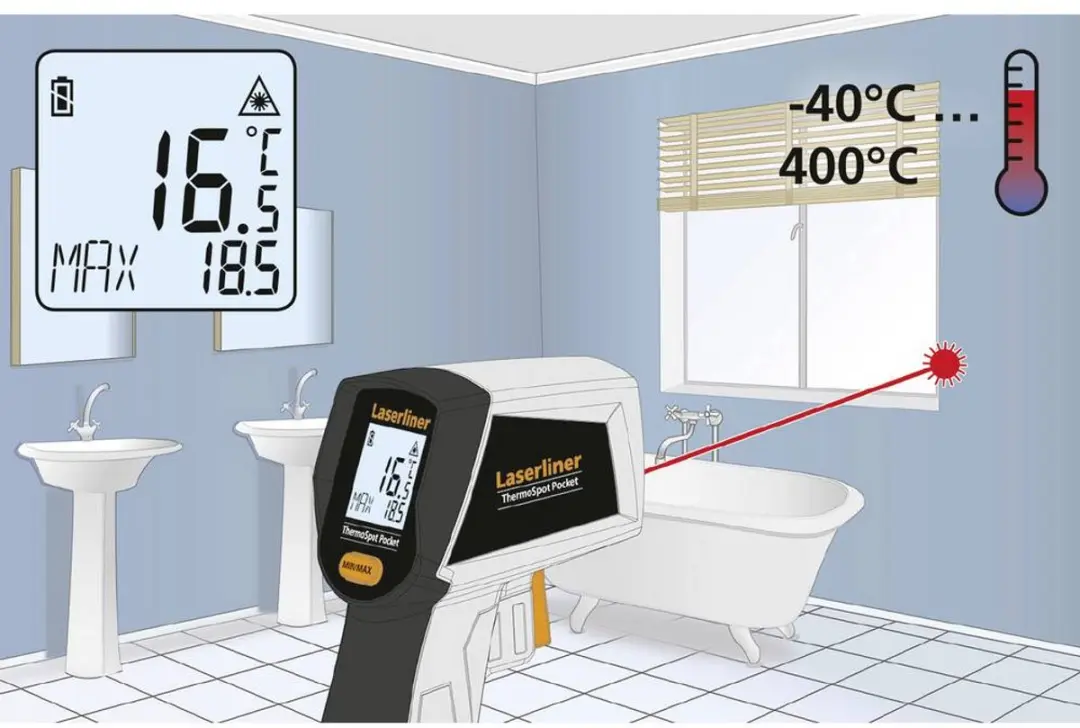 Laserliner ThermoSpot Pocket Infraroodthermometer 9V