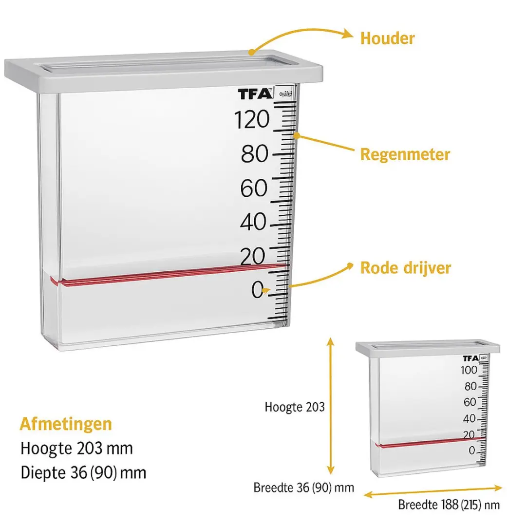 TFA Dostmann Regenmeter 20.3cm - Transparant Kunststof