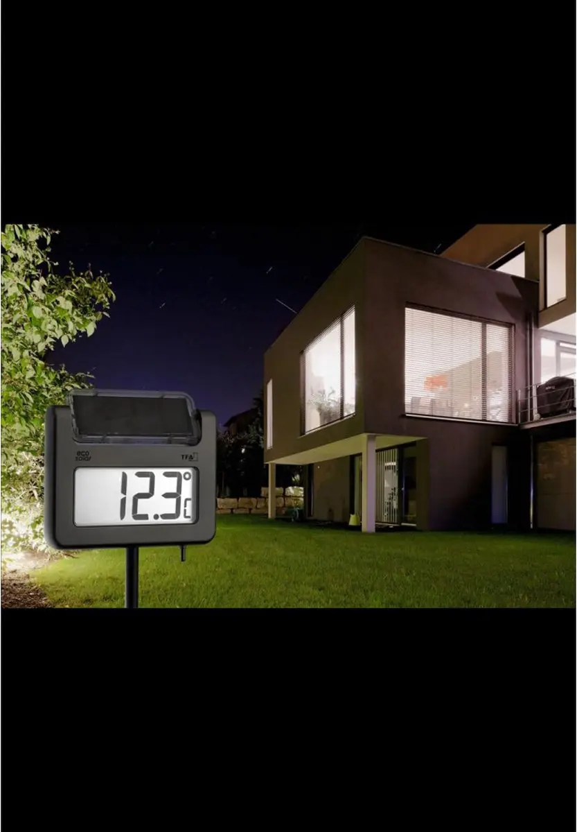 TFA Dostmann Avenue 30.2026 Solar Tuinthermometer - Zilver - afbeelding 6 van 6