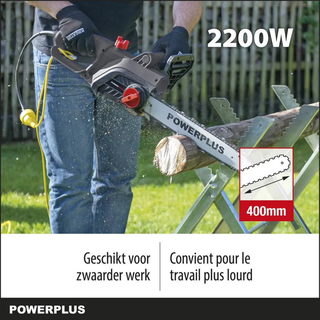 Powerplus POWEG10110 Elektrische Kettingzaag 2200W - 40cm Zaagblad