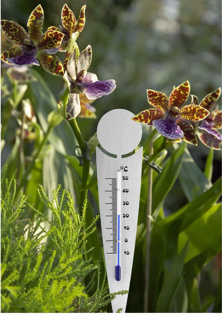 TFA Dostmann Bloempot Thermometer 22cm - RVS - Binnen/Buiten