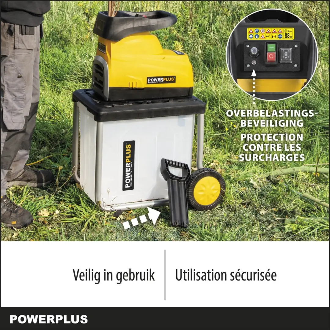 Powerplus POWXG6462 Elektrische Hakselaar 2800W - 45mm Takken