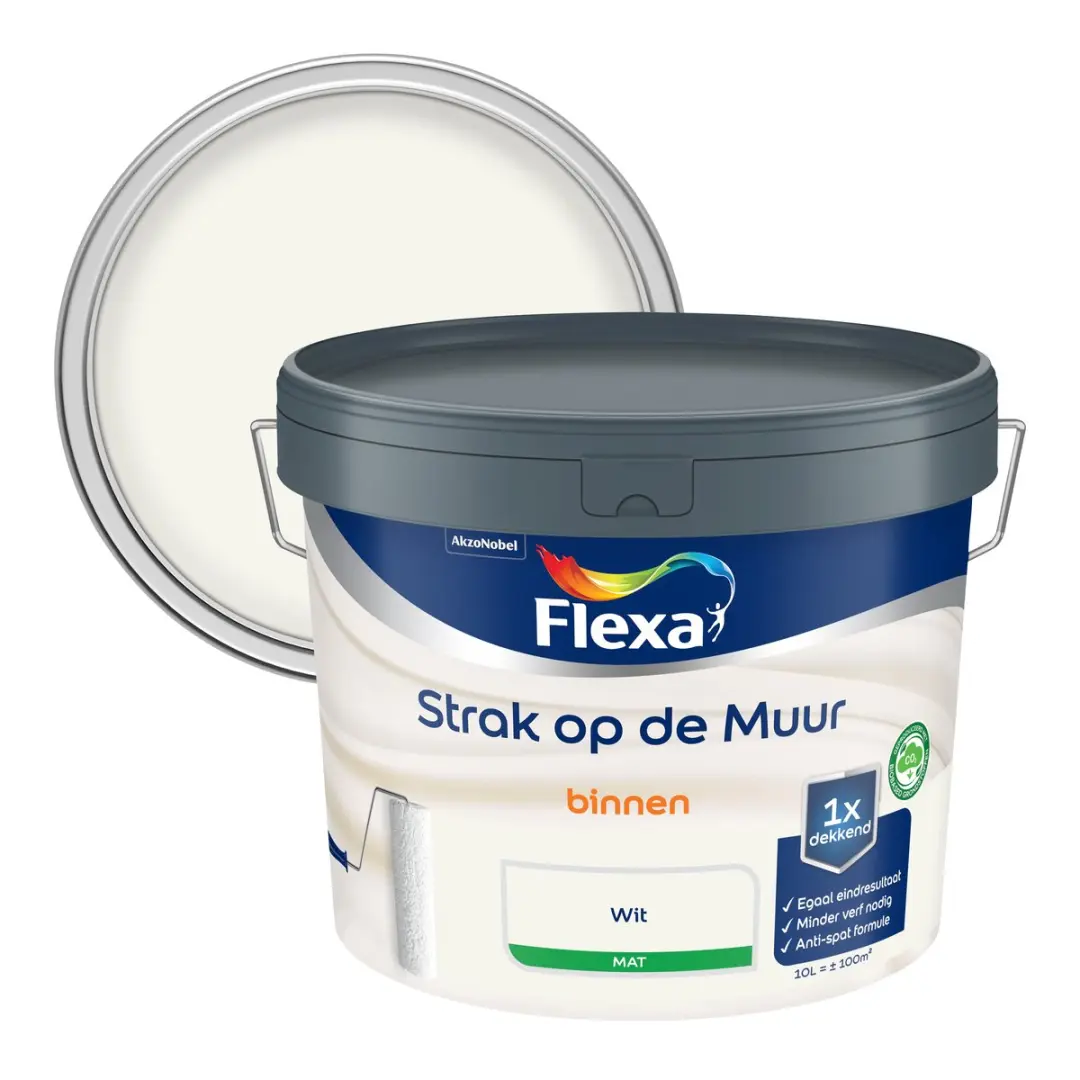 Flexa - Strak Op De Muur Binnen Mat - Wit - 10 L
