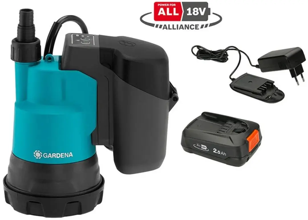 Gardena BatteryClear 2000/2 18V Accu Dompelpomp - 2000 l/u