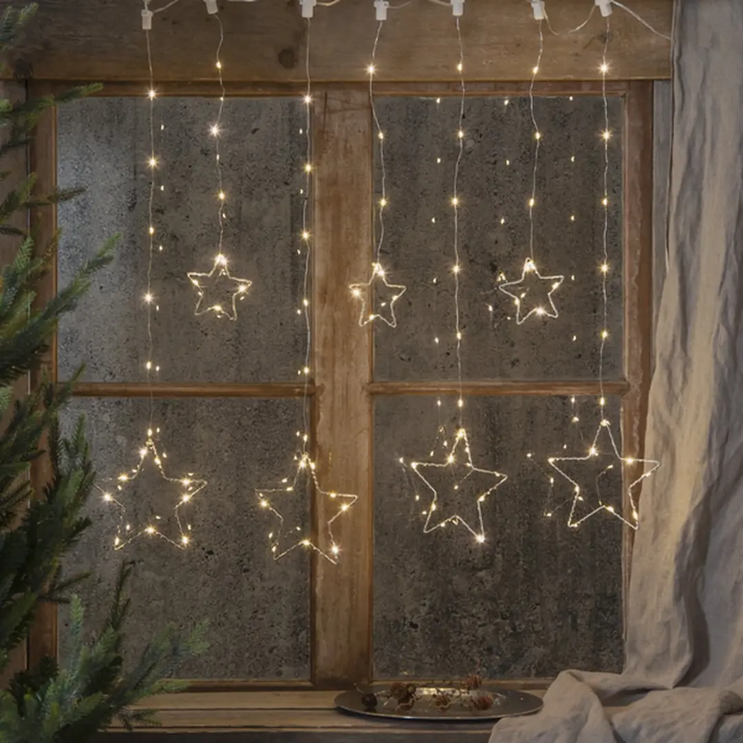 Star Trading Dew Drop Stars Lichtgordijn 120cm - Warm wit