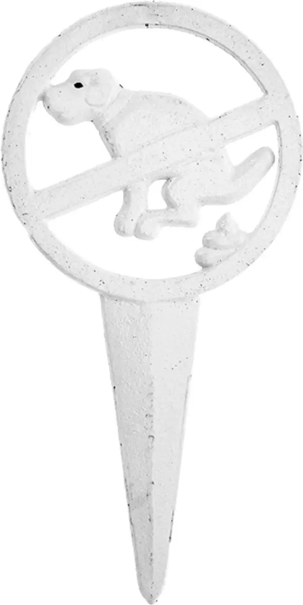 Esschert Design Hondenbordje Niet Poepen - 3 Stuks - Gietijzer - 15x0.8x30cm