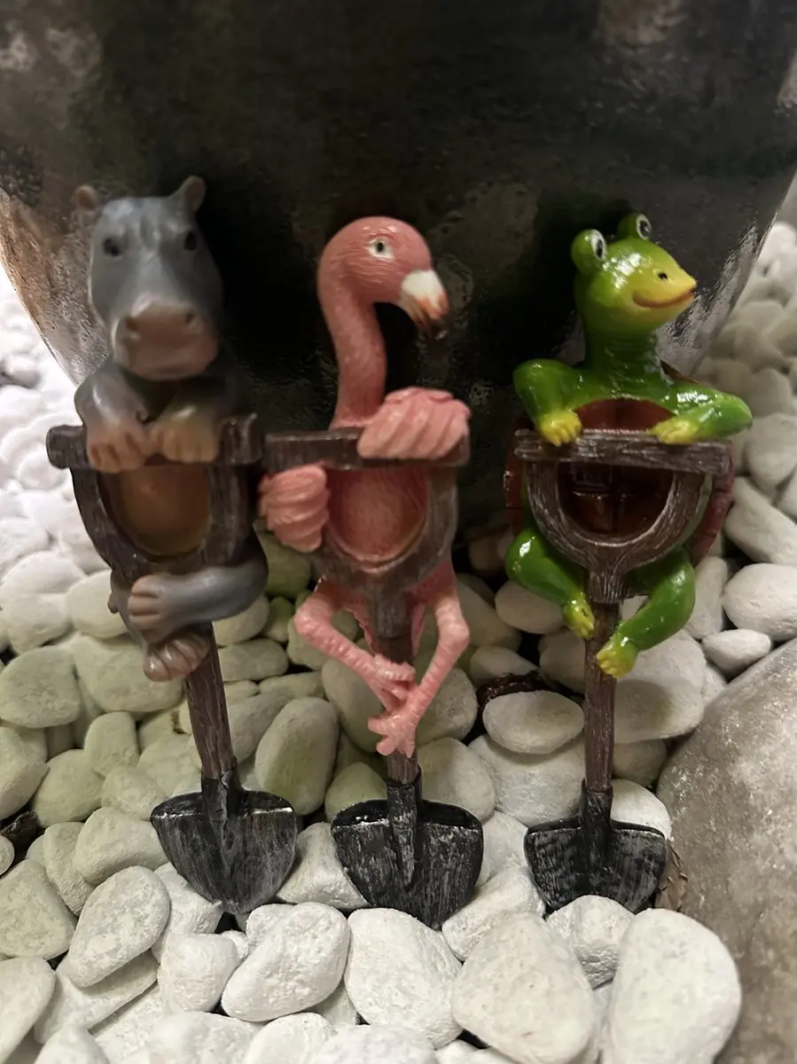 Impuls Decoratieve Beeldjes Set Nijlpaard/Flamingo/Schildpad