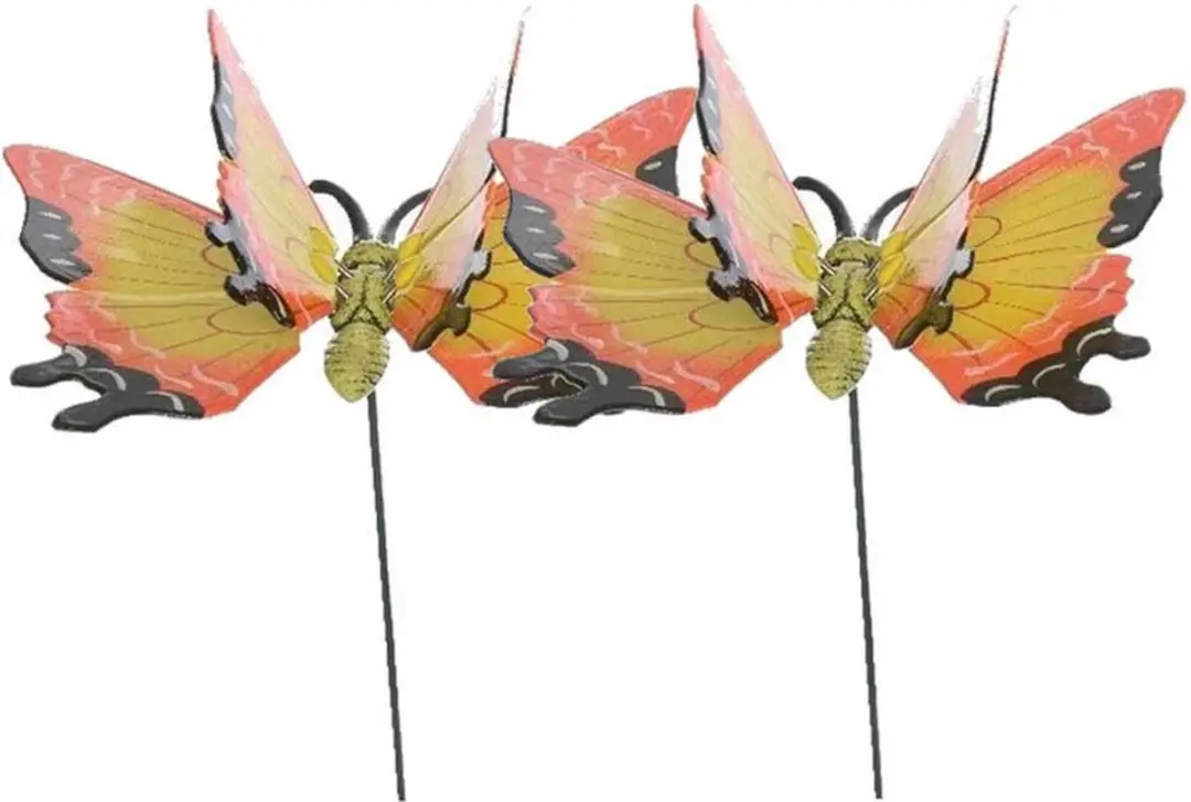 Decoris Tuin Decor Vlinder op Stok - Geel - 12x70cm