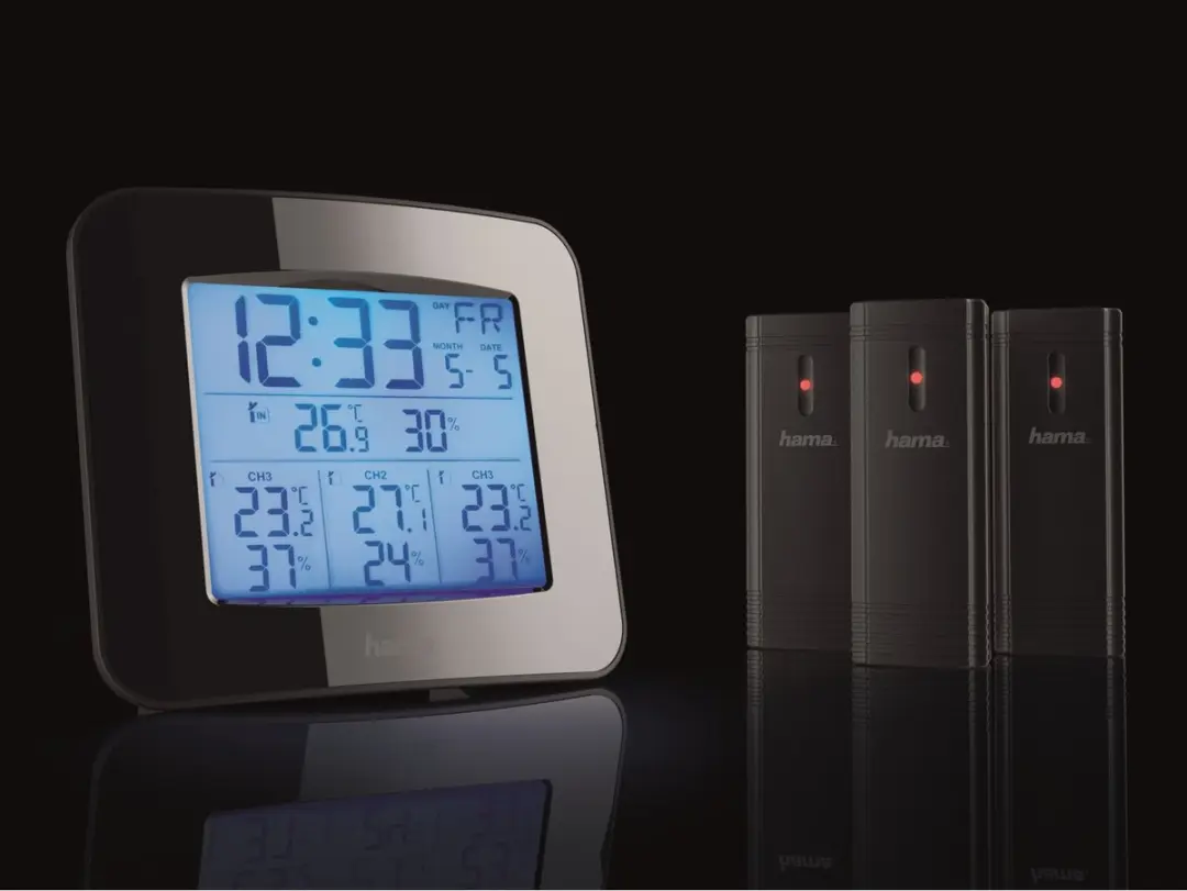 Hama EWS-Trio Weerstation - 3 Sensoren - Zwart