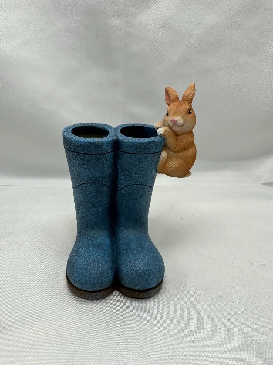 Impuls Tuindier Konijn Polyresin Blauw