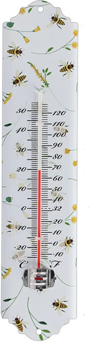 Esschert Design Binnen/Buiten Thermometer Bijenprint 30x7cm