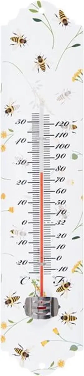 Esschert Design Binnen/Buiten Thermometer Bijenprint 30x7cm