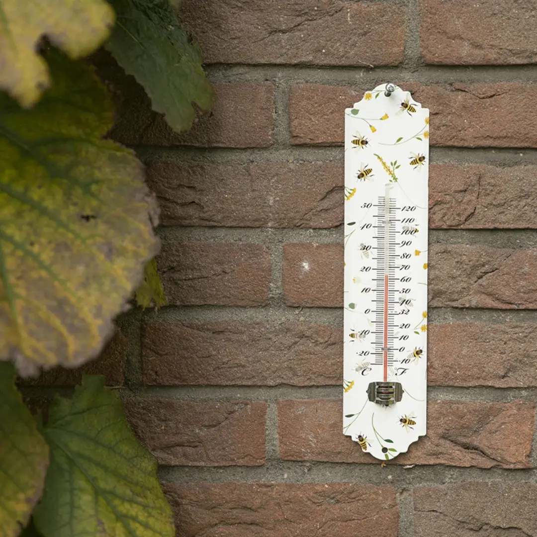 Esschert Design Binnen/Buiten Thermometer Bijenprint 30x7cm