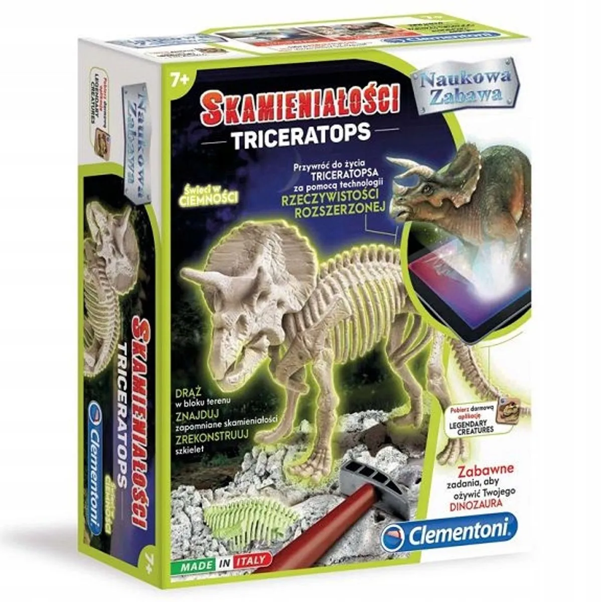 Clementoni Triceratops Fluorescerend Fossielenpakket