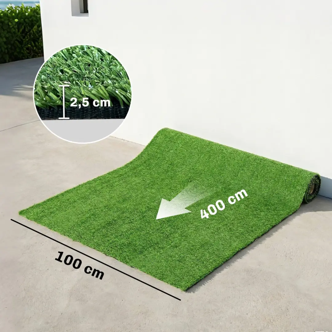 Outsunny Kunstgrasmat 400x100x2,5cm - Groen