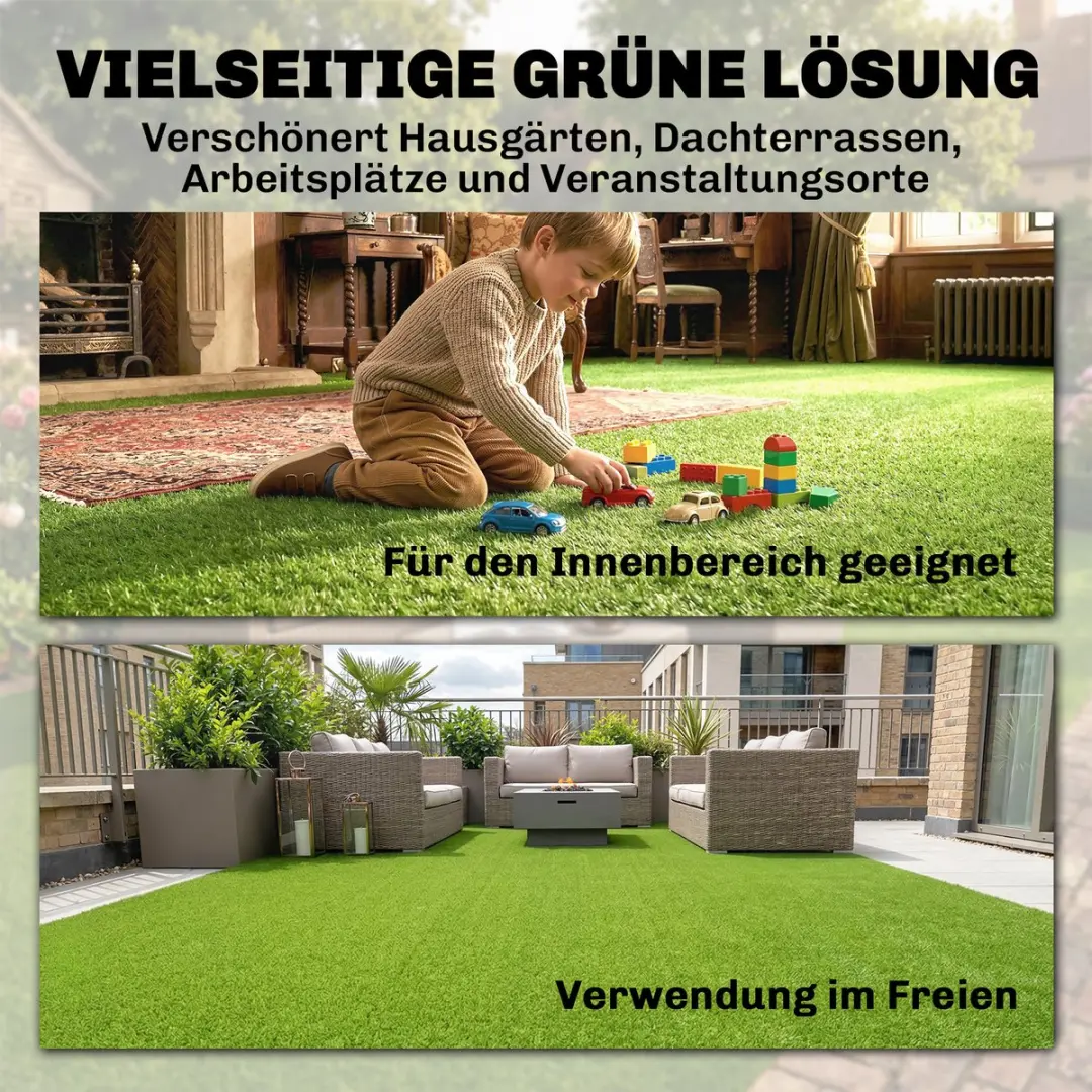 Outsunny Kunstgrasmat 400x100x2,5cm - Groen