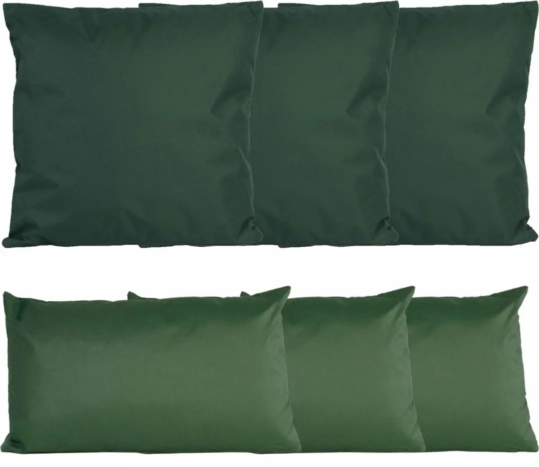 Anna's Collection Bank/Tuin Kussensset 6-delig Donkergroen