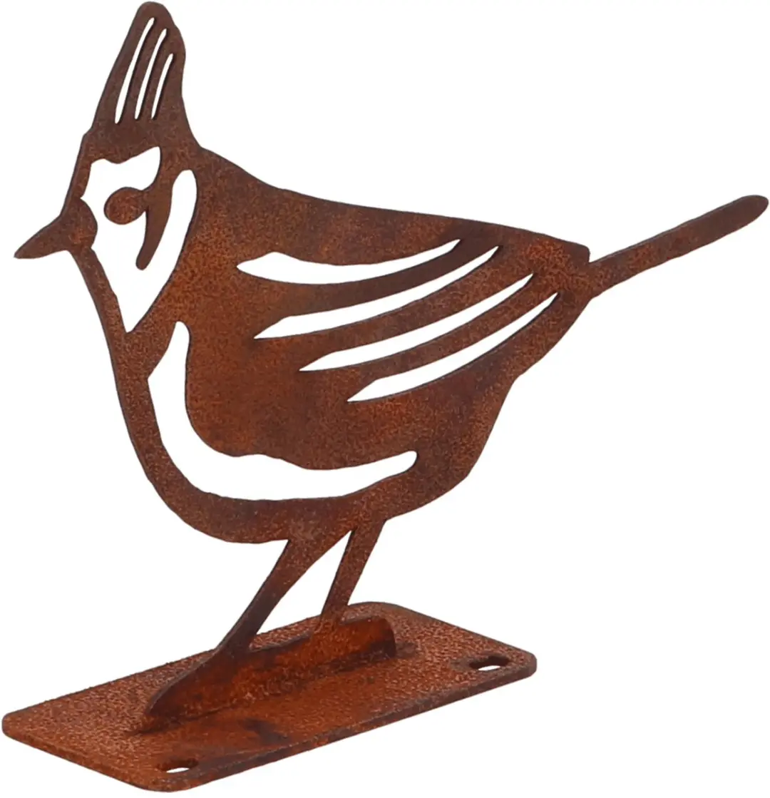 Esschert Design Roestbruine Silhout Vogels Kuifmees
