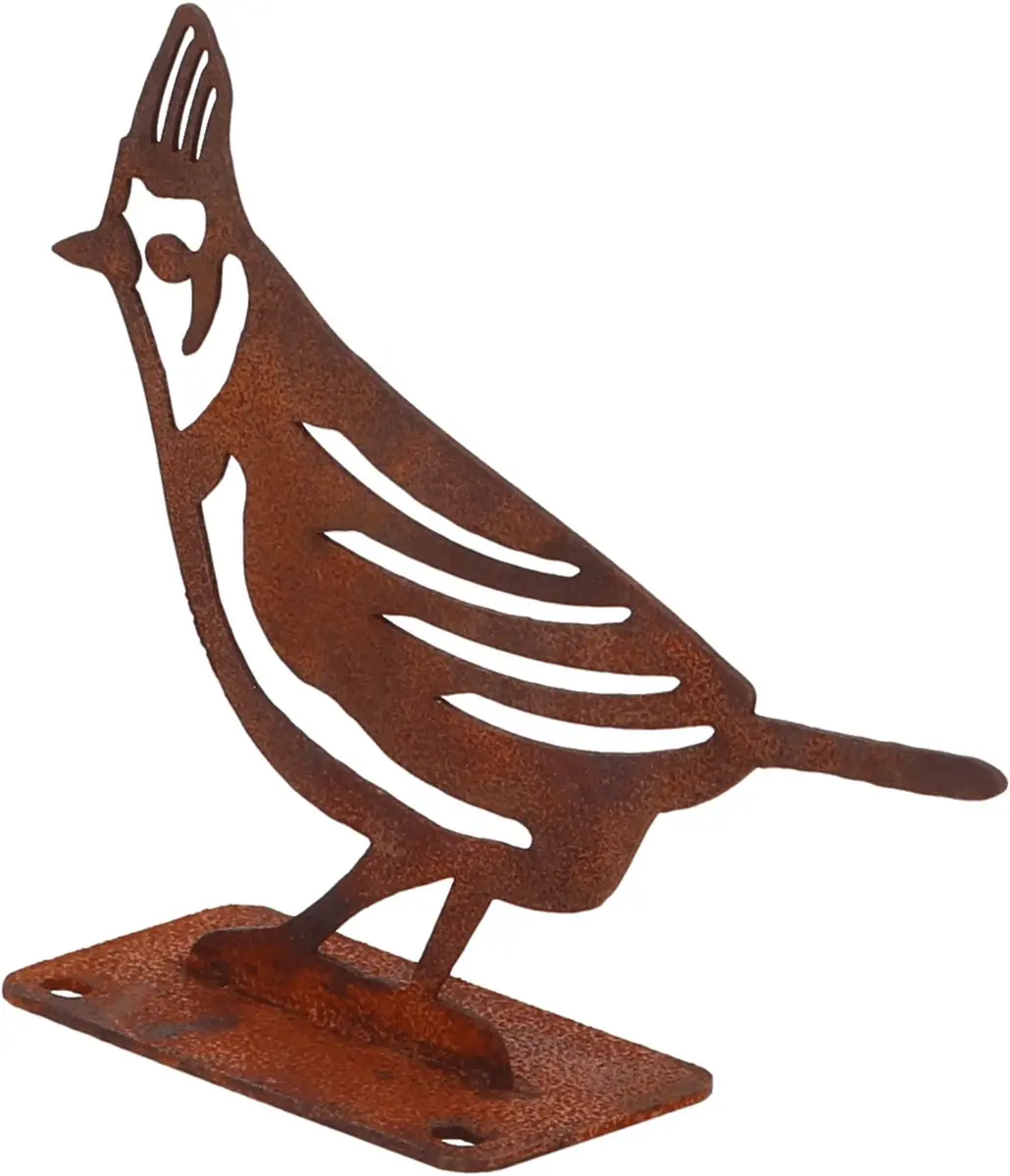 Esschert Design Roestbruine Silhout Vogels Kuifmees
