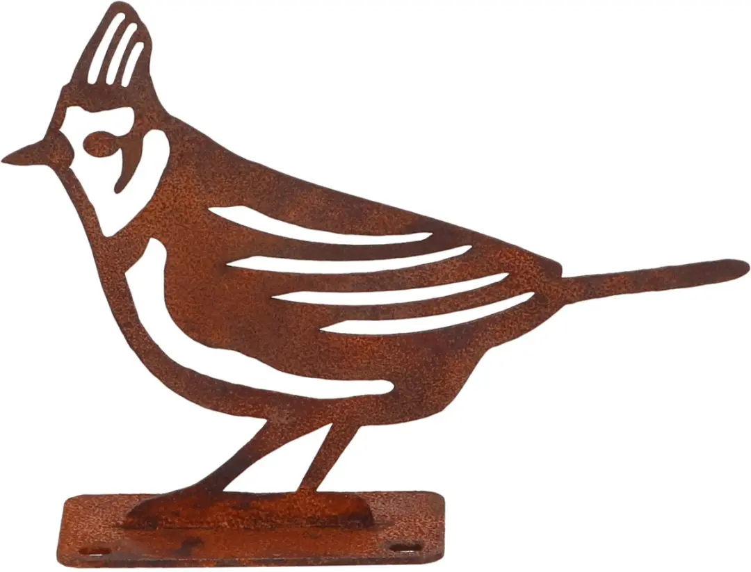 Esschert Design Roestbruine Silhout Vogels Kuifmees