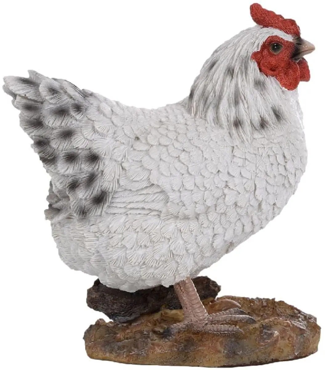 Esschert Design Decoratieve Haan Wit - 17x11x19,5cm
