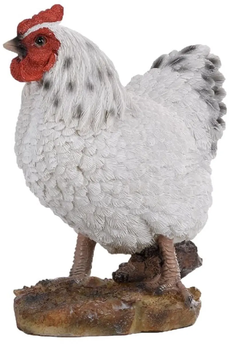 Esschert Design Decoratieve Haan Wit - 17x11x19,5cm