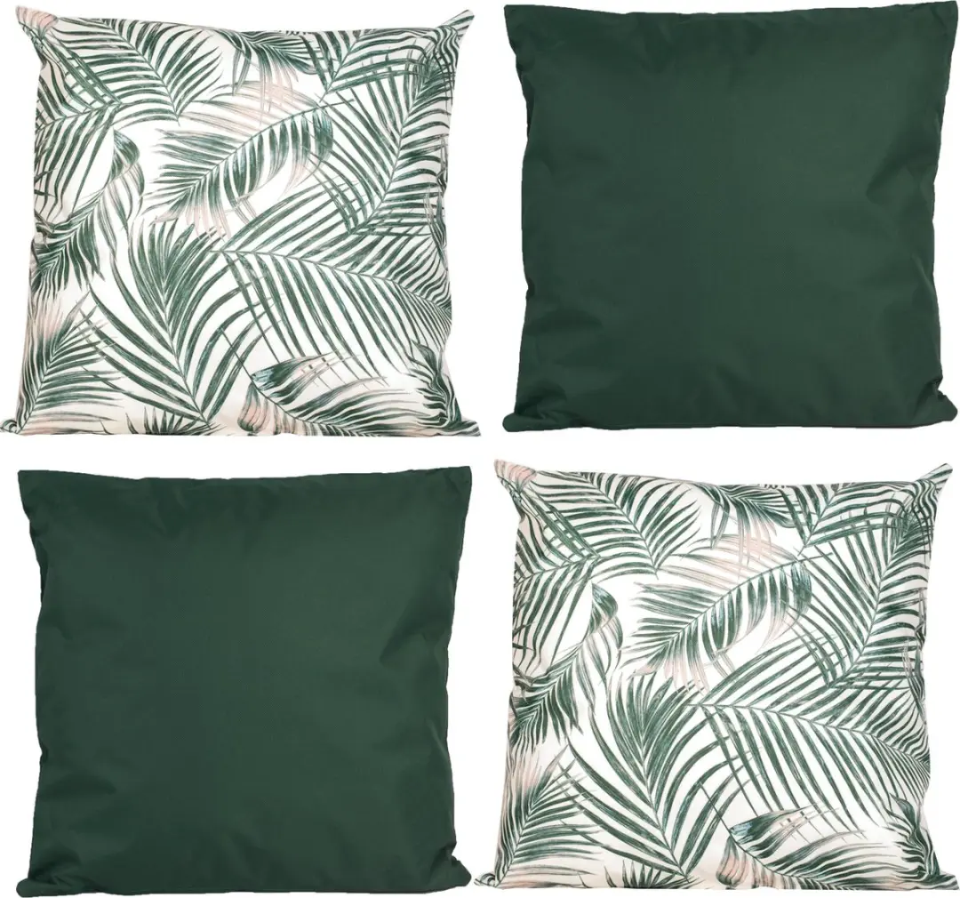 Anna's Collection Tuinkussens Set 4 Stuks - Groen/Print
