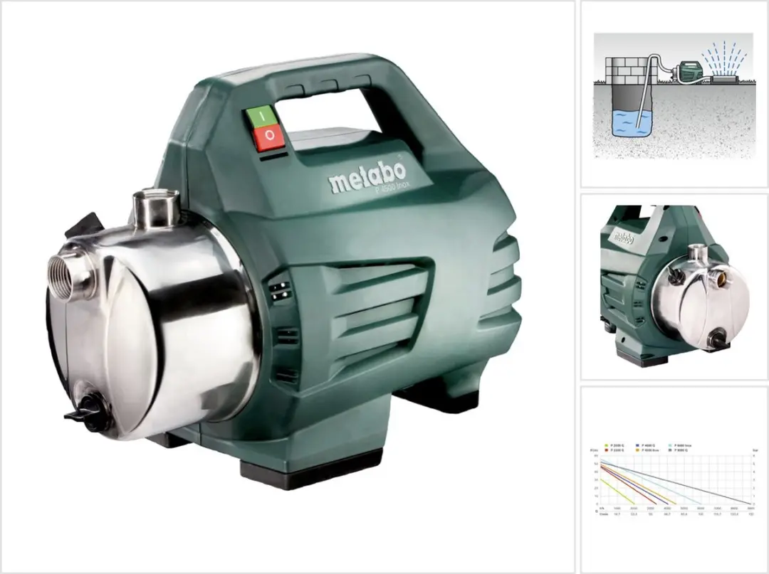 Metabo P 4500 INOX Tuinpomp 1300W - afbeelding 6 van 6