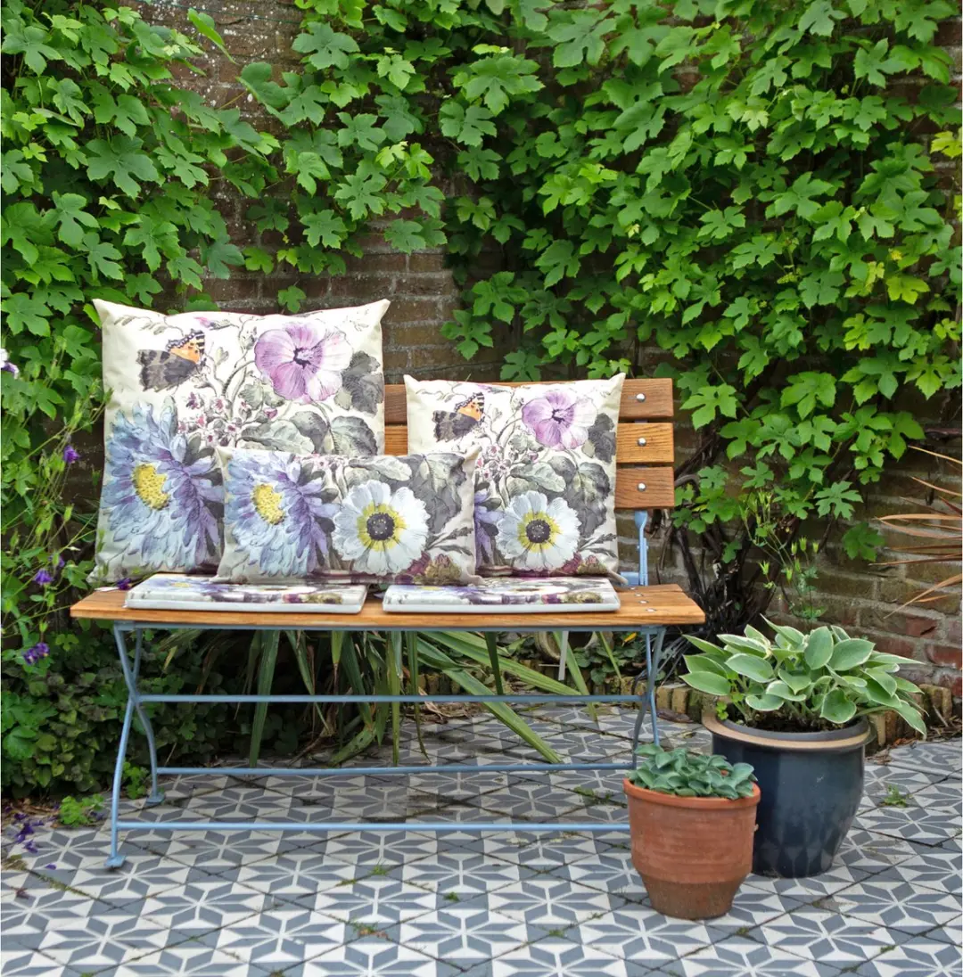 Anna's Collection Buitenkussen Bloem 30x50cm