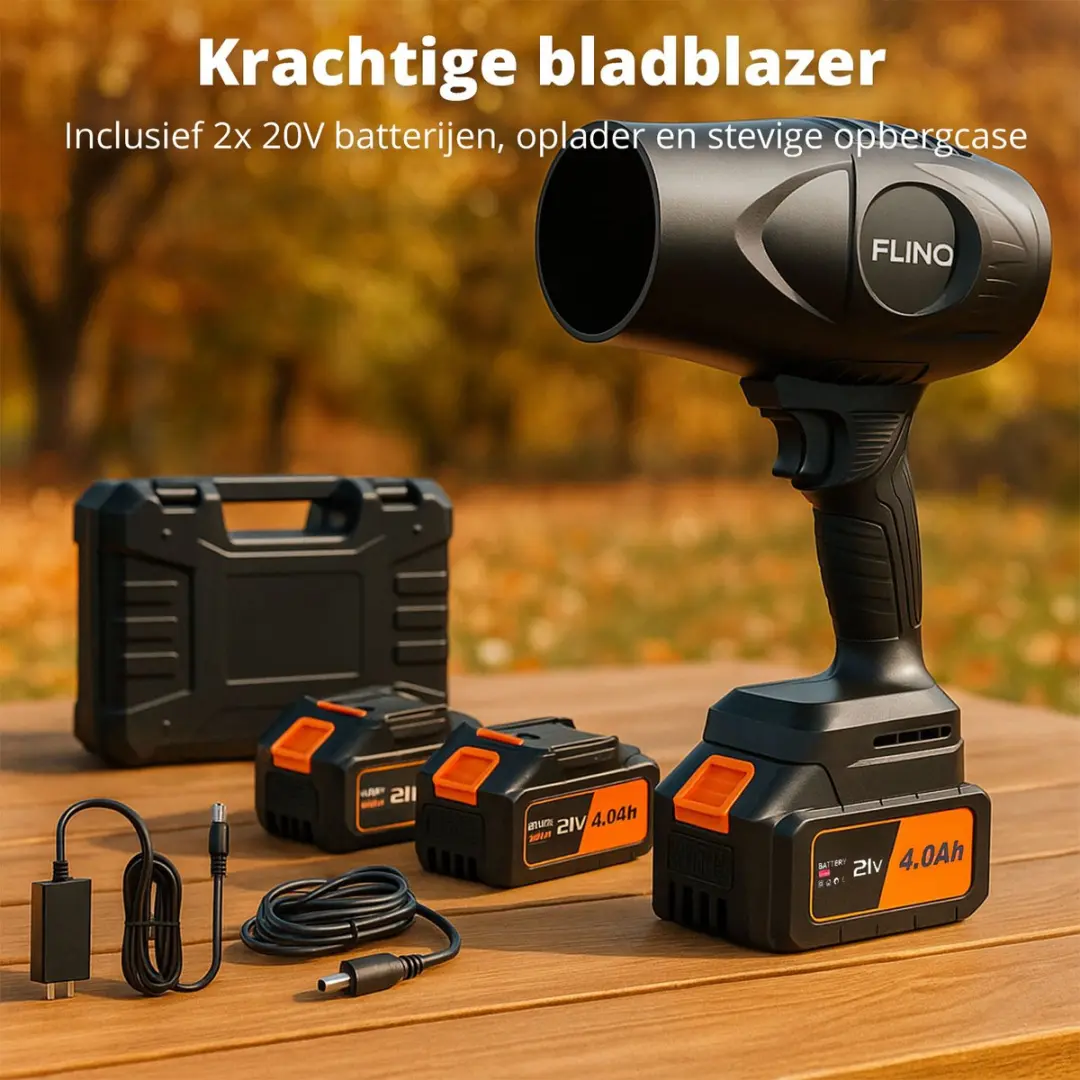 FlinQ Handblazer Draadloze Bladblazer 200 km/h - 2x 20V Accu's - afbeelding 6 van 6