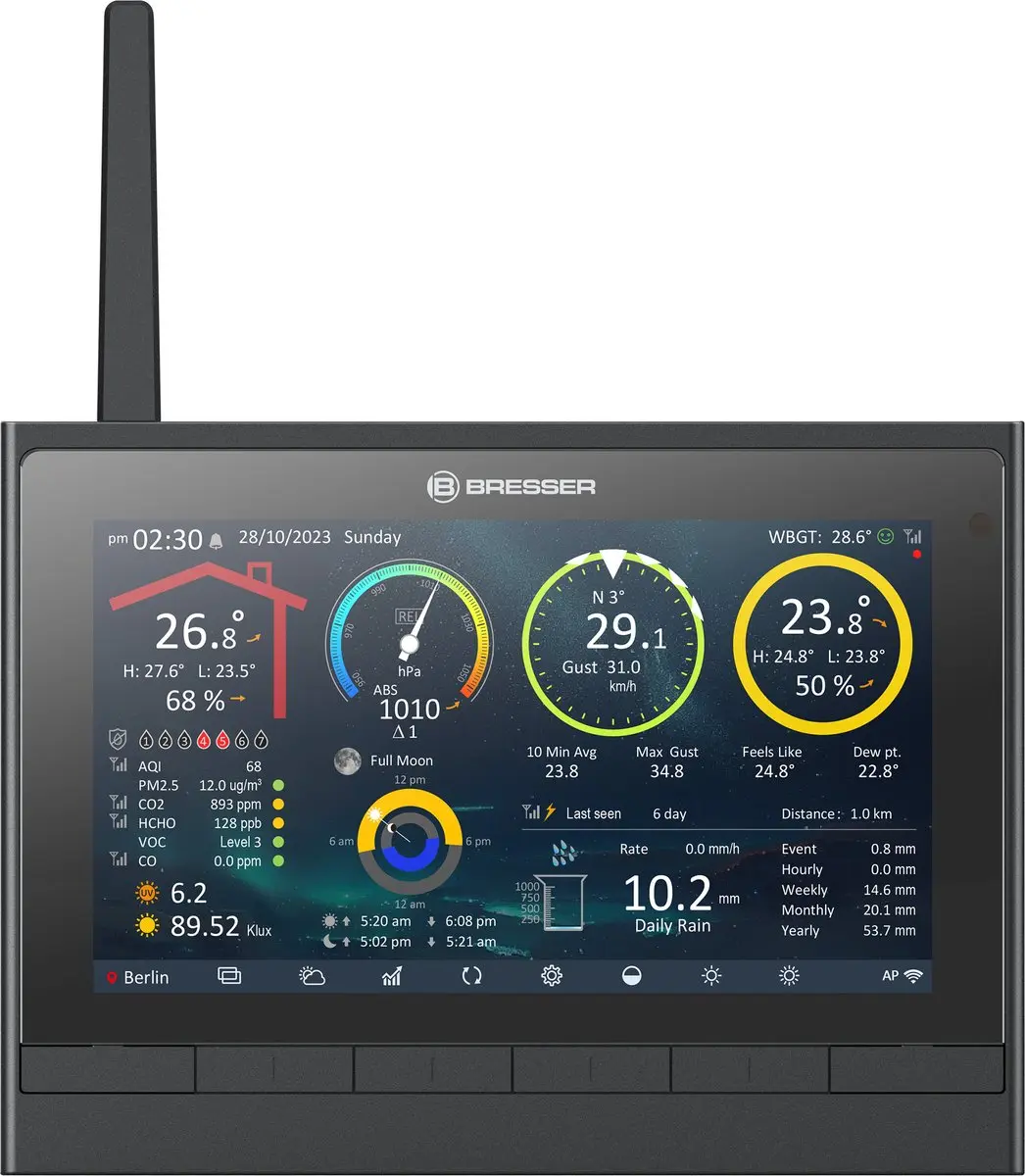 Bresser MeteoChamp Weerstation 9-in-1 - HD WiFi - Grijs/Wit - afbeelding 6 van 6