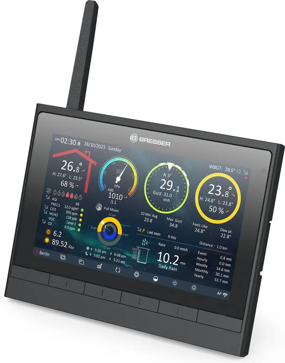 Bresser MeteoChamp Weerstation 9-in-1 - HD WiFi - Grijs/Wit
