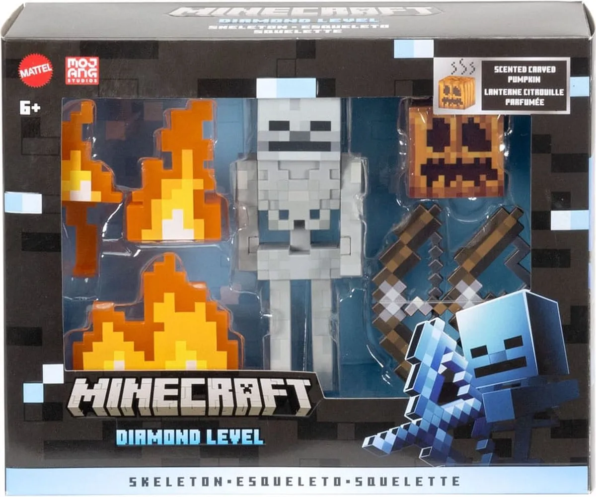 Mattel Minecraft Diamond Level Action Figure Skeleton 14 cm Action Figuur