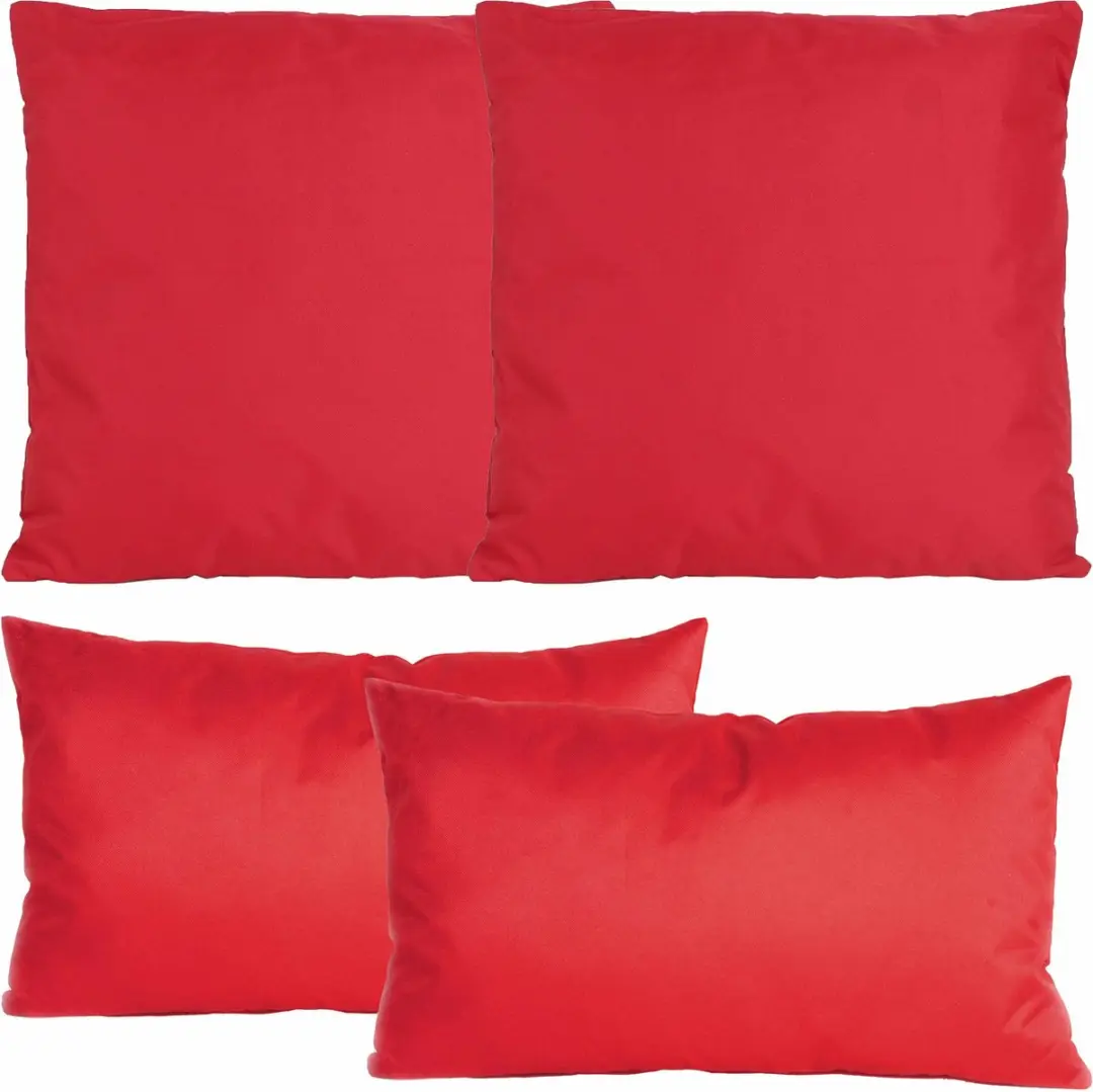 Anna's Collection Bank/Tuin Kussens Set - 4 Stuks Rood
