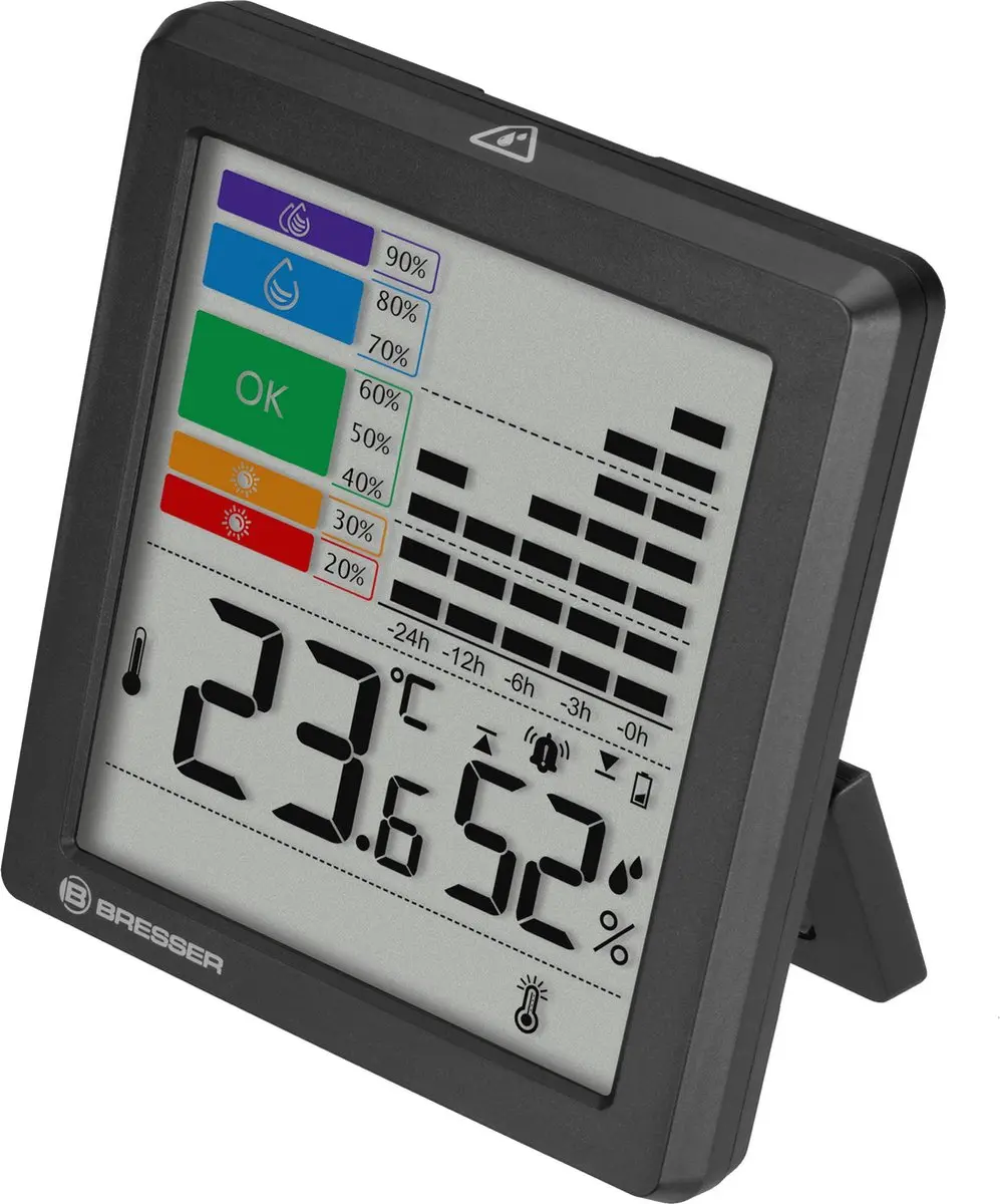 Bresser Thermo-Hygrometer - Schimmelalarm - Zwart