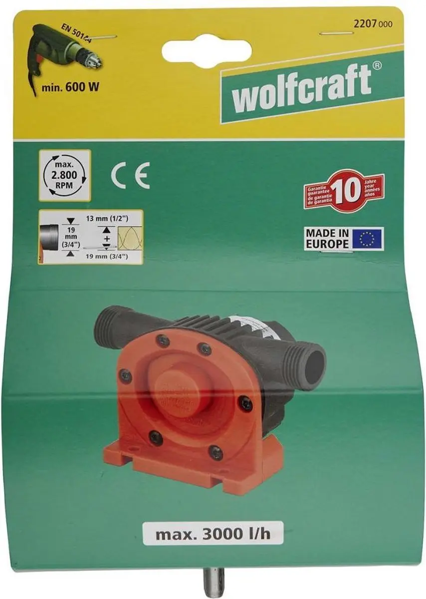 Wolfcraft Boormachine Pomp 2207000 - 3000 l/h - afbeelding 6 van 6
