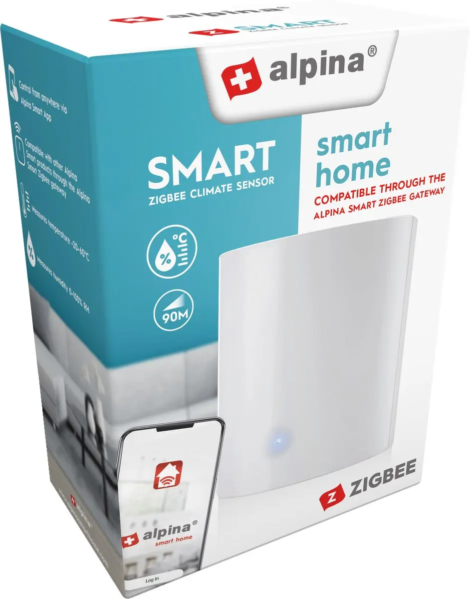 Alpina Smart Home Klimaatmeter - Thermometer Hygrometer Zigbee Wit - afbeelding 6 van 6