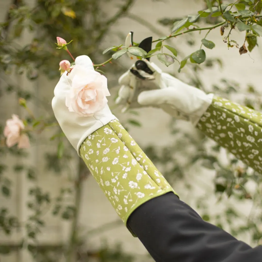 Esschert Design Tuinhandschoenen Canvas/leer M - Groen